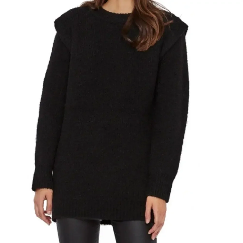 Vero Moda Black Daisy Wide Shoulder Sweater Size Medium